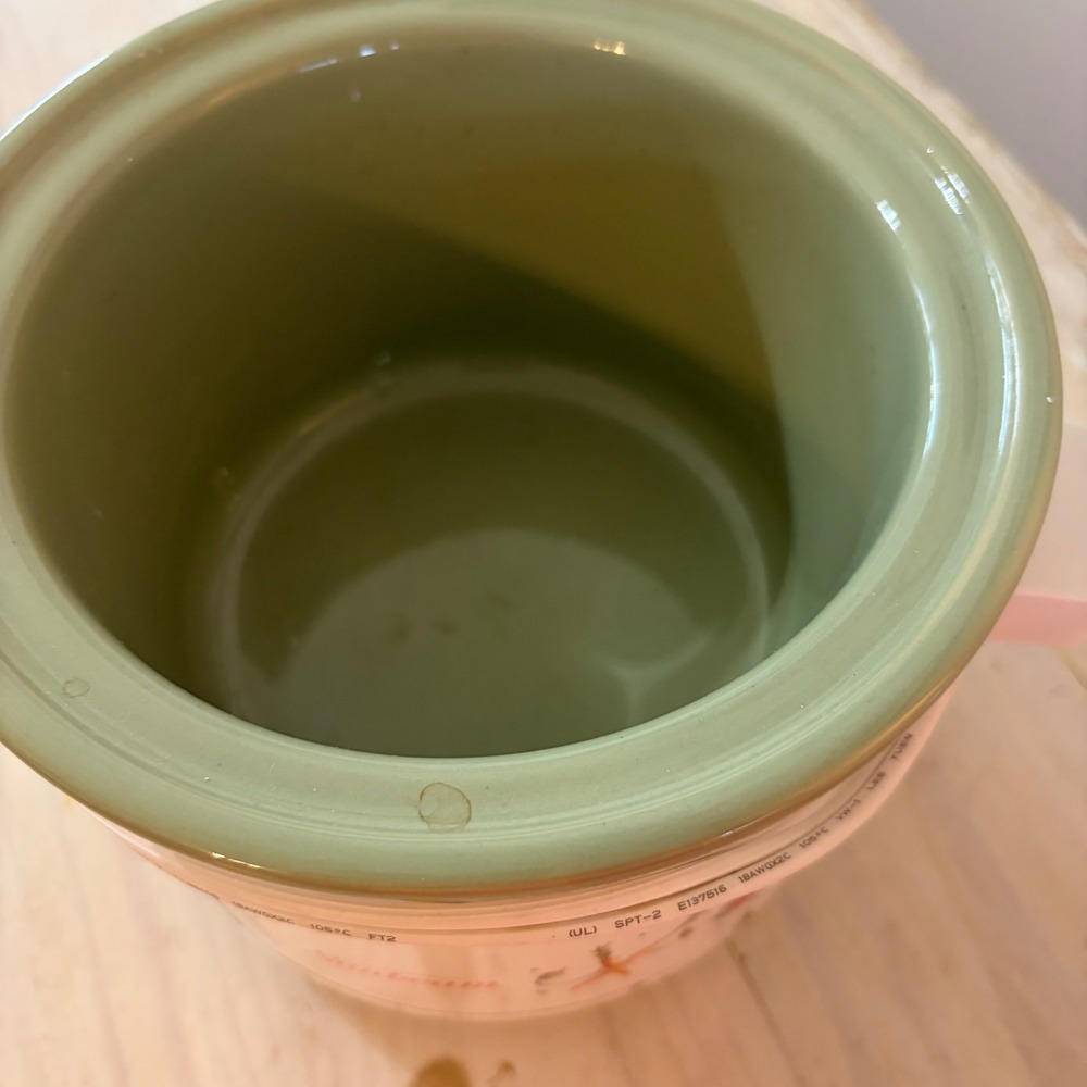 Sunbeam Slow Cooker SC115 White Green Vegetable Print Vintage Style Small Pot - Picture 2 of 6